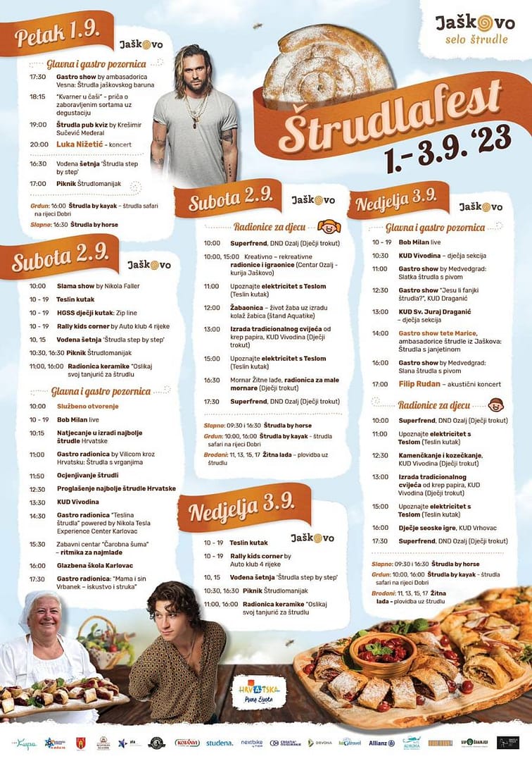 Raspored događanja na Štrudlafestu
